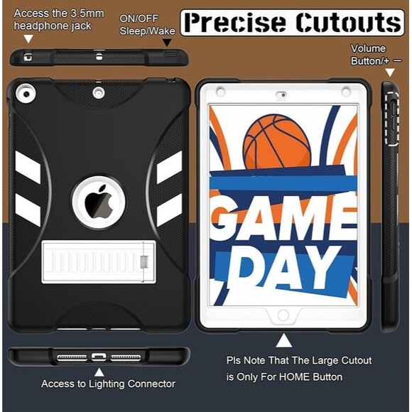 Rantice Case for iPad 9th/8th/7th - Heavy Duty Shockproof Rugged Protective Case - Picture 2 of 9